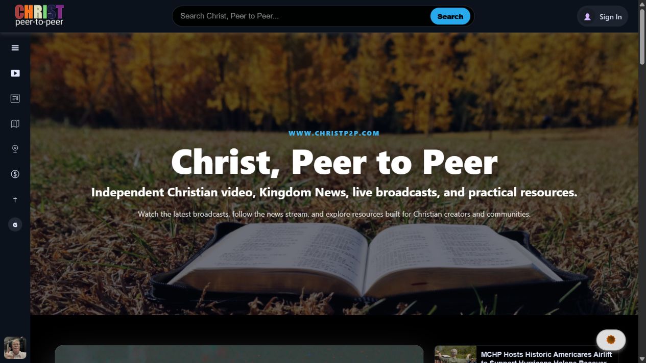 The ChristP2P Christian media publishing homepage